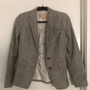 Gray suit jacket.